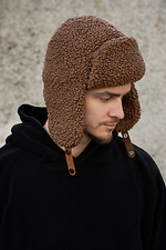 Чоловіча Теді Шапка Вушанка Celebrity Brown Without 8055943 фото №1