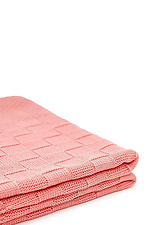 Вязаный плед персикового цвета Sewel 4038945 фото №2