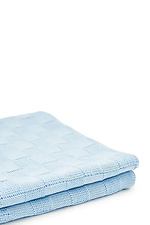 Вязаный плед голубого цвета Sewel 4038946 фото №3