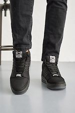 Męskie skórzane sneakersy zimowe w kolorze czarnym  8019946 zdjęcie №2