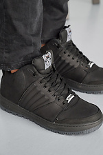Męskie skórzane sneakersy zimowe w kolorze czarnym  8019946 zdjęcie №4