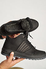 Męskie skórzane sneakersy zimowe w kolorze czarnym  8019946 zdjęcie №5