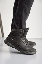 Men's leather winter sneakers black  8019948 photo №1