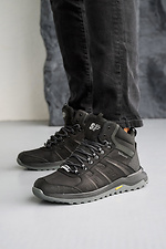 Men's leather winter sneakers black  8019949 photo №3