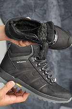 Мужские кроссовки кожаные зимние черные  8019949 фото №5