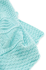 Вязаный двухсторонний плед, ментол Sewel 4038952 фото №3