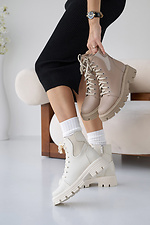 Women's leather winter boots beige  8019952 photo №2