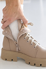 Women's leather winter boots beige  8019952 photo №4