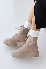 Women's leather winter boots beige  8019952 photo №5