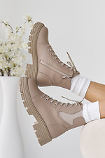 Women's leather winter boots beige  8019952 photo №6