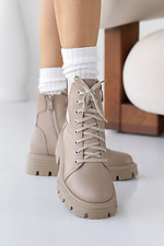 Women's leather winter boots beige  8019952 photo №7