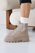 Women's leather winter boots beige  8019952 photo №8