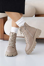 Women's leather winter boots beige  8019952 photo №10
