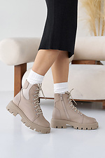 Women's leather winter boots beige  8019952 photo №11