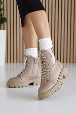 Women's leather winter boots beige  8019952 photo №12