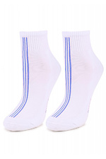 Высокие хлопковые носки белого цвета с полосками Marilyn 4023953 фото №1