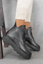 Утепленные осенние ботинки кожаные на платформе 8018954 фото №1