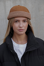 Жіноча Хутряна Кепка Докер  Snake Brown Without 8055954 photo №2