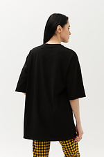 Übergroßes T-Shirt aus schwarzer Baumwolle mit Ellbogenärmeln Garne 9000954 Foto №2