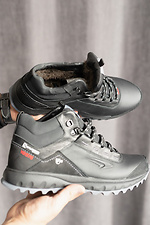 Winter leather sneakers with black fur  8018955 photo №2