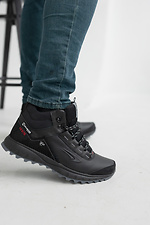 Winter leather sneakers with black fur  8018955 photo №3