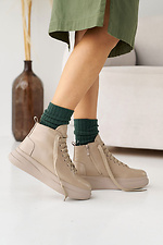 Women's leather winter boots beige  8019957 photo №2