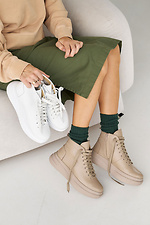 Women's leather winter boots beige  8019957 photo №9