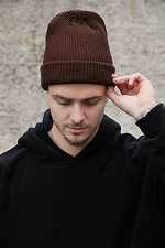 Подовжена Трикотажна Шапка Біні Докер Dominic Brown Man Without 8055957 фото №4