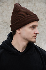 Подовжена Трикотажна Шапка Біні Докер Dominic Brown Man Without 8055957 фото №5