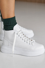 Women's leather winter boots white  8019959 photo №3