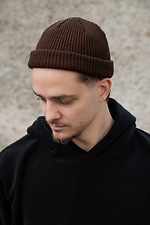 Шапка Бини Leon Коричневая Man Without 8055959 фото №4