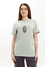 Women's patriotic T-shirt in gray cotton jersey Garne 9000959 photo №1