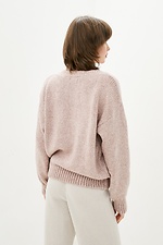 Knitted oversized cardigan with buttons in nude  4037961 photo №3