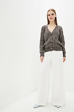 Melange knitted oversized cardigan with buttons  4037962 photo №2