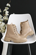 Женские ботинки кожаные зимние бежевые  8019962 фото №3