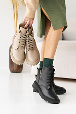 Женские ботинки кожаные зимние бежевые  8019962 фото №5