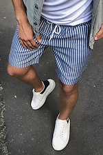 Knee-length striped cotton shorts with drawstrings GRUF 8042962 photo №1