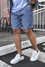 Knee-length striped cotton shorts with drawstrings GRUF 8042962 photo №2