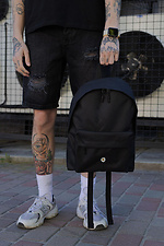 Herren Freizeit Schulrucksack Compact mit Druck Flower Schwarz Without 8049962 Foto №2