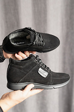 Мужские зимние ботинки из натуральной замши черного цвета 8018963 фото №2