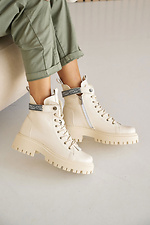 Women's leather winter boots milk  8019963 photo №2