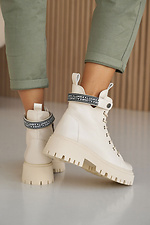 Women's leather winter boots milk  8019963 photo №6