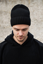 Чоловіча Зимова Трикотажна Шапка На Флісі Butch Black Without 8055963 фото №2