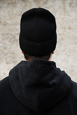 Чоловіча Зимова Трикотажна Шапка На Флісі Butch Black Without 8055963 фото №5