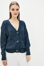 Blue oversized knit cardigan with buttons  4037964 photo №1