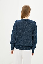 Blue oversized knit cardigan with buttons  4037964 photo №2
