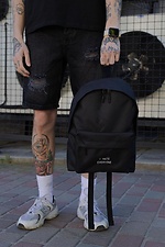 Men's Casual School Backpack Without Compact With Print Hate Black Without 8049964 photo №2
