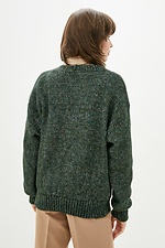Green oversized knit cardigan with buttons  4037965 photo №3
