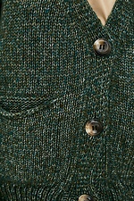 Зеленый вязаный кардиган оверсайз на пуговицах  4037965 фото №4