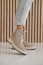 Women's leather winter boots beige  8019965 photo №2